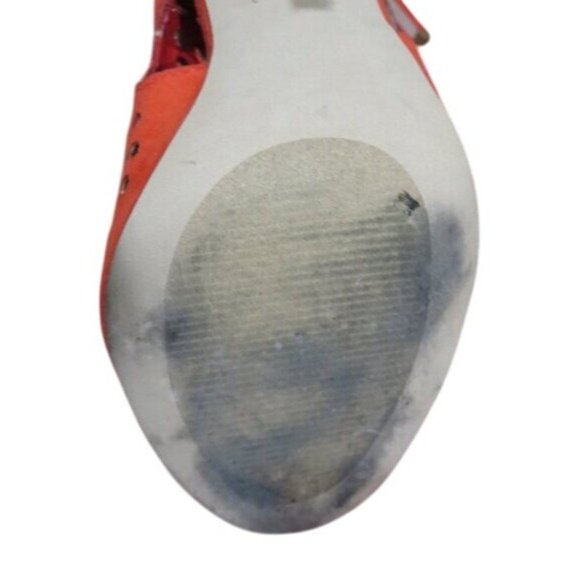 ALDO Ralidien Red Vegan Leather perforated peep toe booties heeled ankle boots - Picture 12 of 15